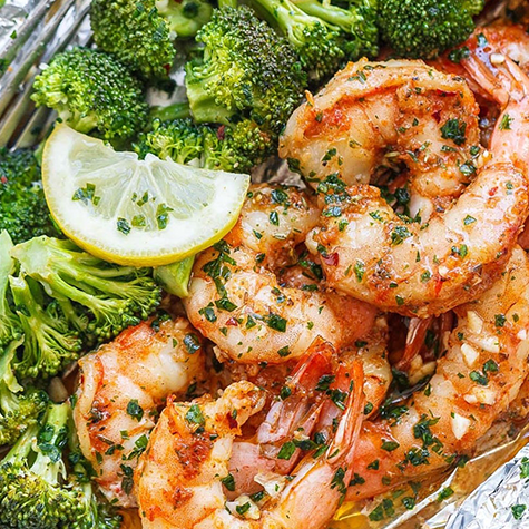 Baked Shrimp and Broccoli Foil Packets
